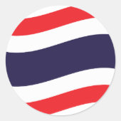 Thai Flag Wave Ronde Sticker (Voorkant)