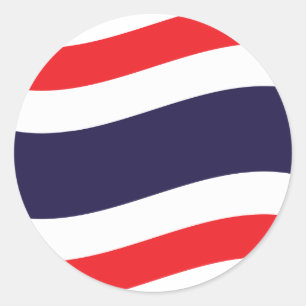 Thai Flag Wave Ronde Sticker