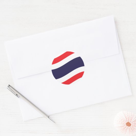 Thai Flag Wave Ronde Sticker (Envelop)