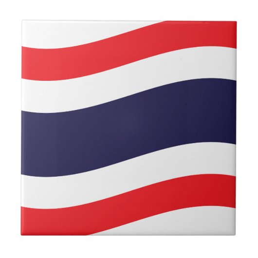 Thai Flag Wave Tegeltje (Voorkant)