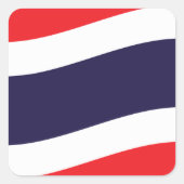 Thai Flag Wave Vierkante Sticker (Voorkant)