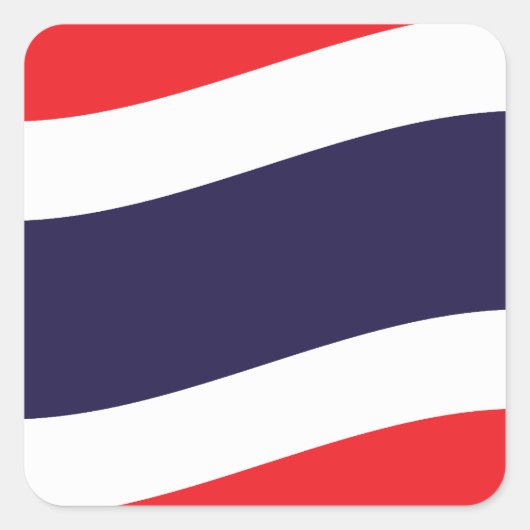 Thai Flag Wave Vierkante Sticker (Voorkant)