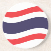 Thai Flag Wave Zandsteen Onderzetter (Voorkant)