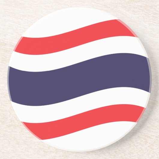 Thai Flag Wave Zandsteen Onderzetter (Voorkant)