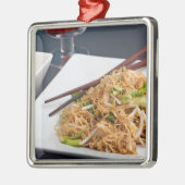 Thai Food Lo Mein Noodles Dish Metalen Ornament (Links)