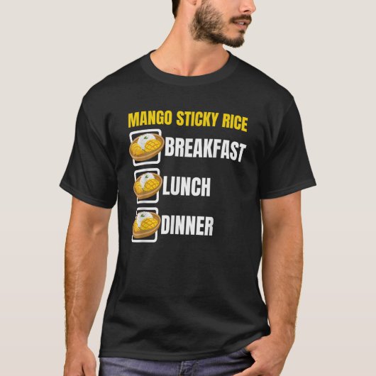 Thai Food Lover Mango Sticky Rijst T-shirt (Voorkant)