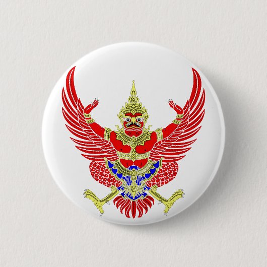 THAI GARUDA - KROOTH - SANSKRIT RONDE BUTTON 5,7 CM (Voorkant)