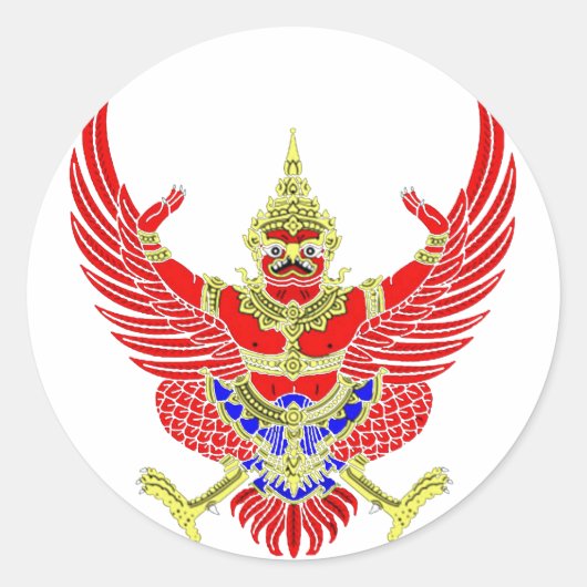 THAI GARUDA - KROOTH - SANSKRIT RONDE STICKER (Voorkant)