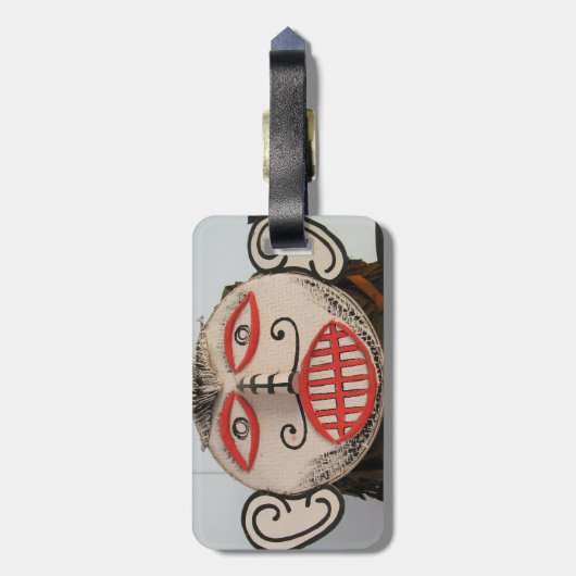 Thai Ghost Face, Phi Ta Khon Mask Festival, Loei Bagagelabel (Achterkant verticaal)