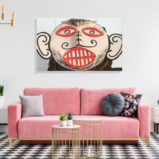 Thai Ghost Face, Phi Ta Khon Mask Festival, Loei Canvas Afdruk (Insitu (Woonkamer))