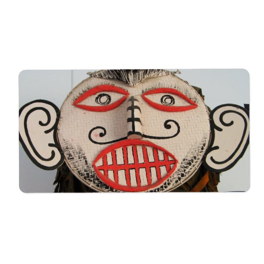 Thai Ghost Face, Phi Ta Khon Mask Festival, Loei Etiket (Voorkant)