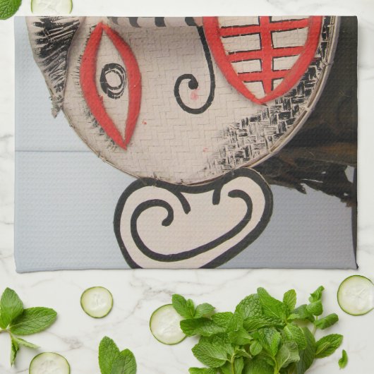 Thai Ghost Face, Phi Ta Khon Mask Festival, Loei Theedoek (Gevouwen)