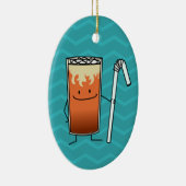 Thai Iced Tea & Bendy Straw Happy Drink Thailand Keramisch Ornament (Rechts)