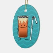 Thai Iced Tea & Bendy Straw Happy Drink Thailand Keramisch Ornament (Links)