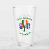 Thai Irish American Flags Shamrock Personalized Glas (Achterkant)