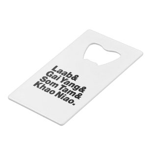 Thai Isaan Street Food Creditkaart Flessenopener