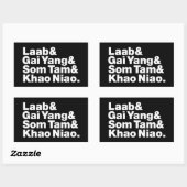 Thai Isaan Street Food Rechthoekige Sticker (Vel)