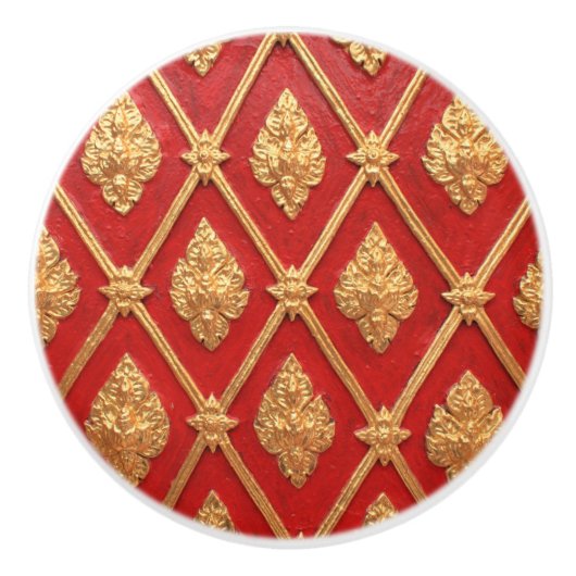 Thai kunstpatroon keramische knop (Voorkant)