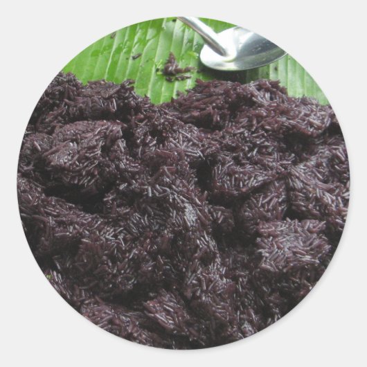 Thai Lao Black Sticky Rice (Khao Niao Dam) Ronde Sticker (Voorkant)