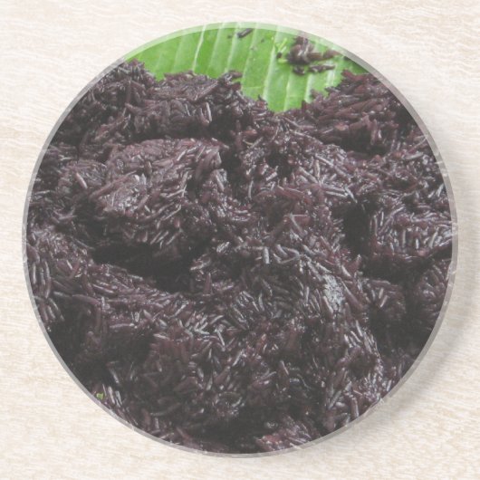 Thai Lao Black Sticky Rice (Khao Niao Dam) Zandsteen Onderzetter (Voorkant)