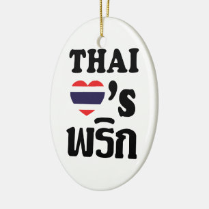 THAI LIVE PHRIK (CHILI) ❤ Thaise levensmiddelen Keramisch Ornament