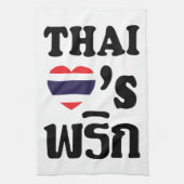 THAI LIVE PHRIK (CHILI) ❤ Thaise levensmiddelen Theedoek (Verticaal)