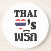 THAI LIVE PHRIK (CHILI) ❤ Thaise levensmiddelen Zandsteen Onderzetter (Voorkant)