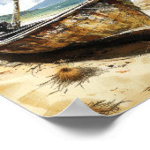 Thai Longtail Boat strandt in het Poster Sand (Hoek)