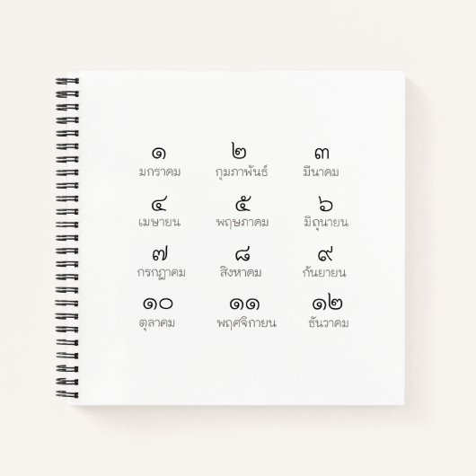 Thai maanden notebook notitieboek (Voorkant)