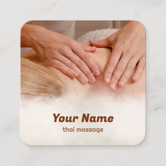 Thai Massage Vierkante Visitekaartje (Voorkant)