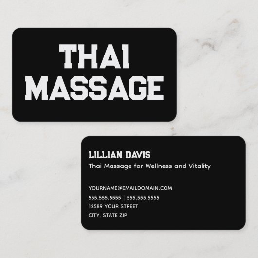 Thai Massage Visitekaartje (Voorkant / Achterkant)