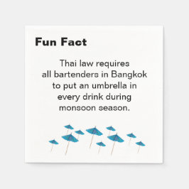 Thai Monsoon Umbrella Fun Fact Cocktail Servet