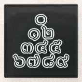 Thai Nummers piramid ♦ Thai Taalscript ♦ Glazen Onderzetter (Voorkant)