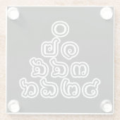 Thai Nummers piramid ♦ Thai Taalscript ♦ Glazen Onderzetter (Achterkant)