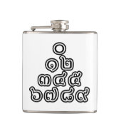 Thai Nummers piramid ♦ Thai Taalscript ♦ Heupfles (Voorkant)