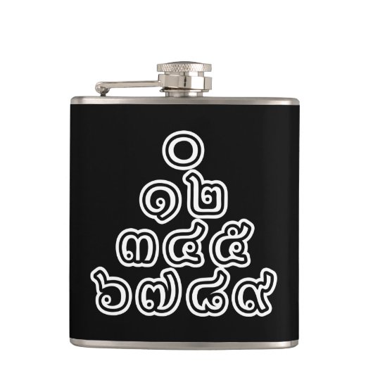 Thai Nummers piramid ♦ Thai Taalscript ♦ Heupfles (Voorkant)