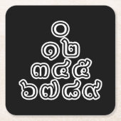 Thai Nummers piramid ♦ Thai Taalscript ♦ Kartonnen Onderzetters (Voorkant)