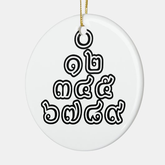 Thai Nummers piramid ♦ Thai Taalscript ♦ Keramisch Ornament (Links)