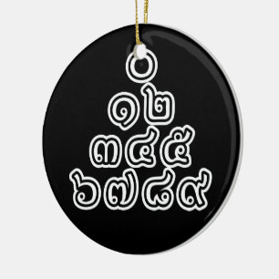 Thai Nummers piramid ♦ Thai Taalscript ♦ Keramisch Ornament
