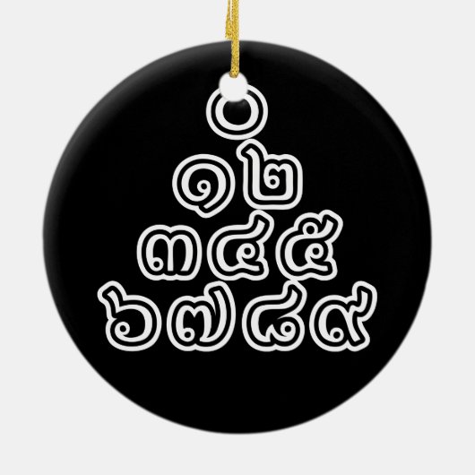 Thai Nummers piramid ♦ Thai Taalscript ♦ Keramisch Ornament (Achterkant)