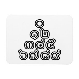 Thai Nummers piramid ♦ Thai Taalscript ♦ Magneet