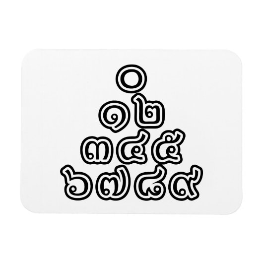 Thai Nummers piramid ♦ Thai Taalscript ♦ Magneet (Horizontaal)