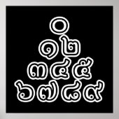 Thai Nummers piramid ♦ Thai Taalscript ♦ Poster (Voorkant)