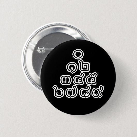 Thai Nummers piramid ♦ Thai Taalscript ♦ Ronde Button 5,7 Cm (Voorkant /achterkant)