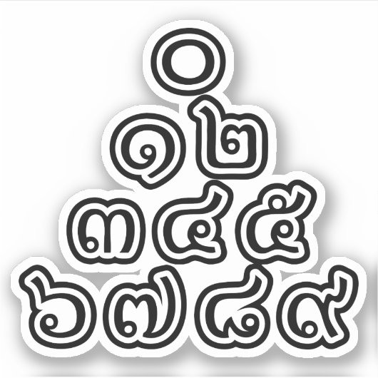 Thai Nummers piramid ♦ Thai Taalscript ♦ Sticker (Voorkant)