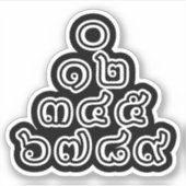 Thai Nummers piramid ♦ Thai Taalscript ♦ Sticker (Voorkant)