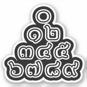 Thai Nummers piramid ♦ Thai Taalscript ♦ Sticker