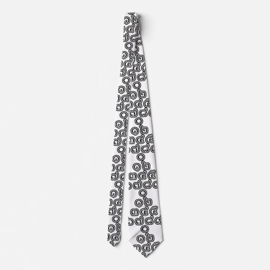 Thai Nummers piramid ♦ Thai Taalscript ♦ Stropdas (Achterkant)