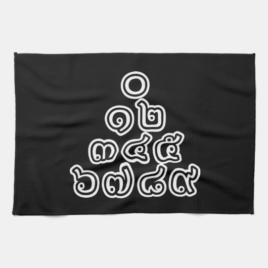 Thai Nummers piramid ♦ Thai Taalscript ♦ Theedoek (Horizontaal)