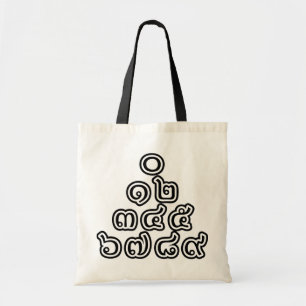 Thai Nummers piramid ♦ Thai Taalscript ♦ Tote Bag